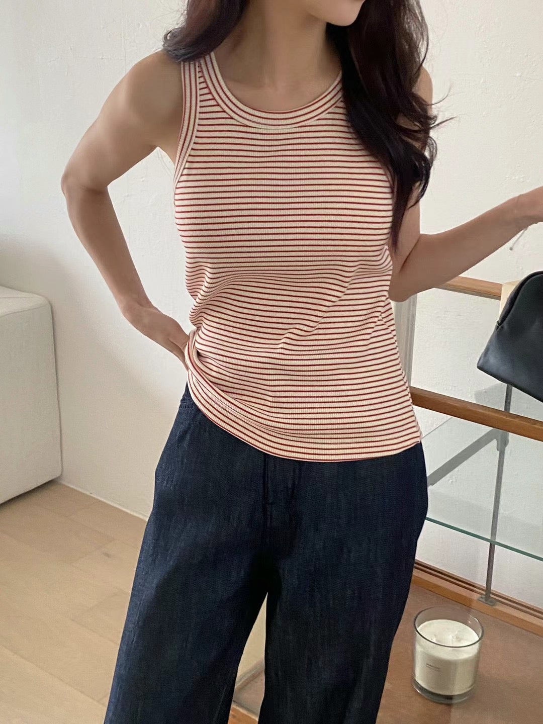 Korean Striped Tank Top [3 Colours]