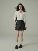 Load image into Gallery viewer, Faux Leather Mini Skirt in Black
