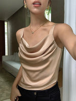 Load image into Gallery viewer, Asymmetric Drape Top in Champagne
