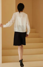 Load image into Gallery viewer, Tencel Line Blouse in White
