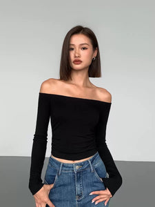 Off Shoulder Cutout Back Top [2 Colours]