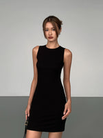 Load image into Gallery viewer, Cutout Back Mini Dress in Black
