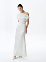 Load image into Gallery viewer, [Customizable] Printed Satin Toga Gown in White
