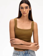 Load image into Gallery viewer, Classic Square Neck Stretch Tank Top [4 Colours]
