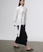 Load image into Gallery viewer, Oversized Ribbon Crepe Blouse [2 Colours]
