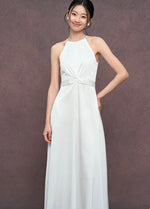 Load image into Gallery viewer, Twist Cami Pocket Maxi Gown in White
