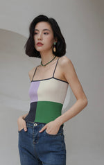 Load image into Gallery viewer, Light Knit Colourblock Camisole in Multi
