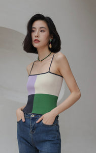 Light Knit Colourblock Camisole in Multi