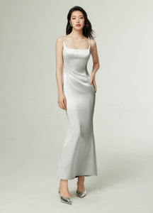 Cami Square Neck Maxi Dress in Silver