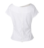 Load image into Gallery viewer, Korean Rotu Ruched Stretch Blouse [2 Colours]
