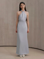 Load image into Gallery viewer, [Customizable] Satin Ribbon Tie Back Twist Gown [3 Colours]
