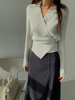 Load image into Gallery viewer, Korean Collar Wrap Knit Cardigan [3 Colours]
