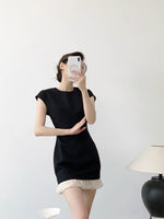 Load image into Gallery viewer, Sheath Ruffle Hem Dress in Black
