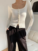 Load image into Gallery viewer, Waffle Cardigan in White
