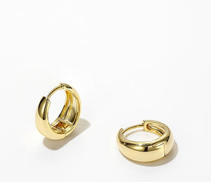 Gold Duo Wide Loop Earrings