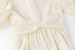 Load image into Gallery viewer, Blouson Bow Midi Dress in Cream
