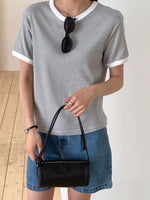 Load image into Gallery viewer, Korean Stripped Cuff Tee [5 Colours]
