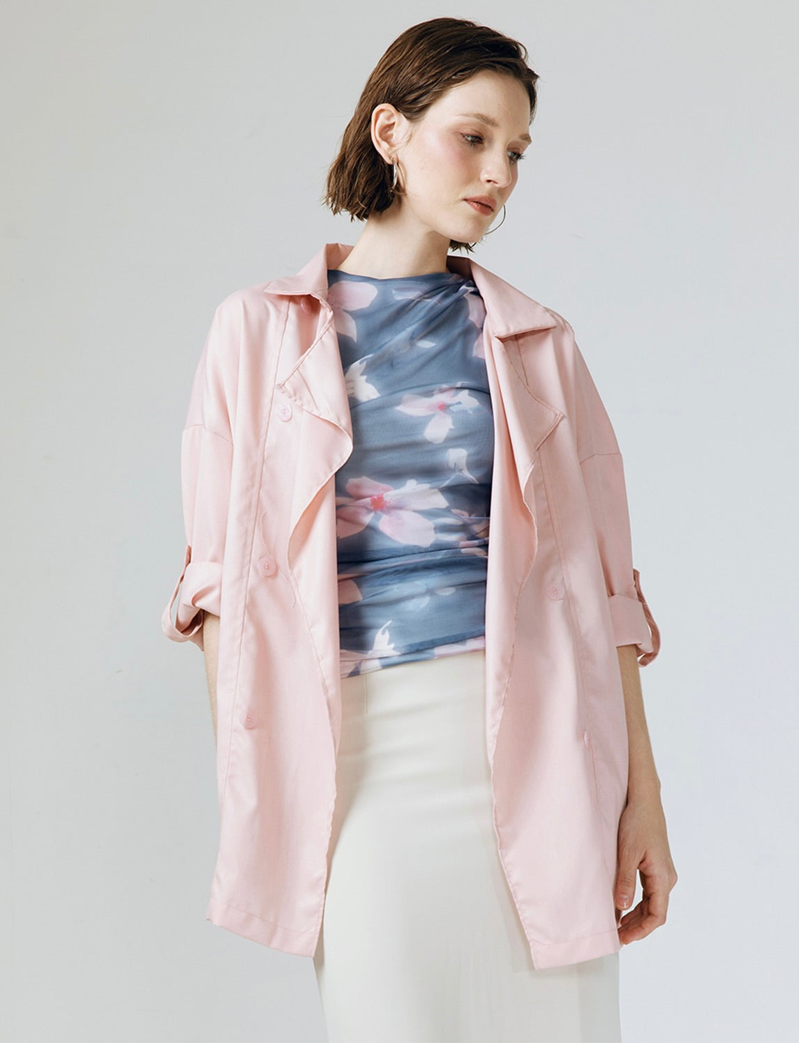 Cara Convertible Sleeve Outerwear in Pink