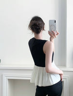 Load image into Gallery viewer, Empire Cut Flutter Top in Black/White
