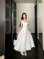 Load image into Gallery viewer, Tulle Flare Stretch Dress in White
