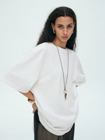 Load image into Gallery viewer, Oversized Back Tie Tee in White
