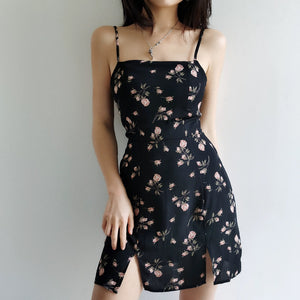 Pitch Floral Mini Dress in Black