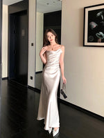 Load image into Gallery viewer, Gathered Cami Satin Gown in Champagne
