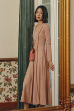 Load image into Gallery viewer, Pleated Edge Maxi Dress in Pink
