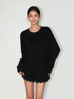 Load image into Gallery viewer, Lace Trim Oversized Long Top [2 Colours]
