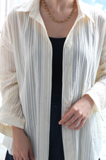 Load image into Gallery viewer, [Ready to Ship] Korean Textured Semi-Sheer Oversized Shirt [2 Colours]
