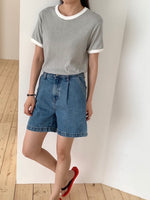 Load image into Gallery viewer, Korean Stripped Cuff Tee [5 Colours]
