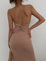 Load image into Gallery viewer, Drop Twist Back Bodycon Shoestring Dress [2 Colours]
