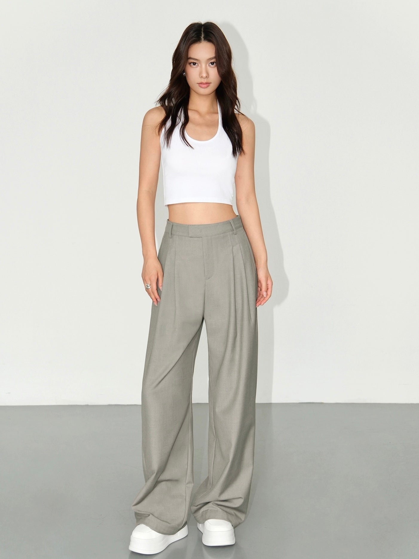 Tailored Hook Wide Leg Trousers [2 Colours]