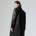 Load image into Gallery viewer, Classic Faux Leather Long Blazer in Black
