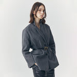 Load image into Gallery viewer, Colette Wool Single Breasted Blazer in Grey
