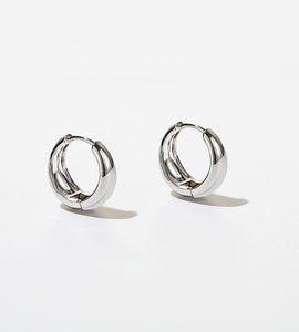 Silver Duo Wide Loop Earrings