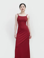 Load image into Gallery viewer, Double Cami Ribbon Dress in Red
