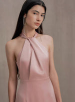 Load image into Gallery viewer, [Customizable] Satin Ribbon Tie Back Twist Gown [3 Colours]
