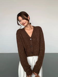 Woollen Cropped Cardigan [2 Colours]