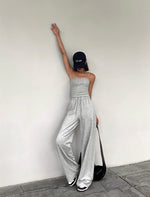 Load image into Gallery viewer, High Waist Wide Leg Line Jogger Pants in Grey
