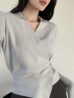 Load image into Gallery viewer, Korean Collar Wrap Knit Cardigan [3 Colours]
