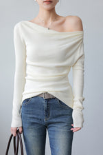 Load image into Gallery viewer, Toga Gathered Light Knit Top [2 Colours]
