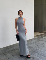 Load image into Gallery viewer, High Neck Tank Cut Maxi Dress in Grey
