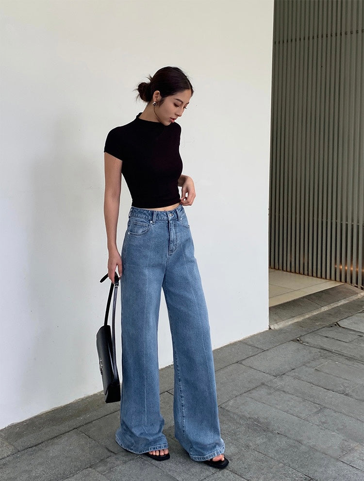 High Rise Wide Leg Jeans [2 Colours]