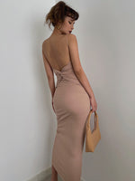 Load image into Gallery viewer, Drop Twist Back Bodycon Shoestring Dress [2 Colours]
