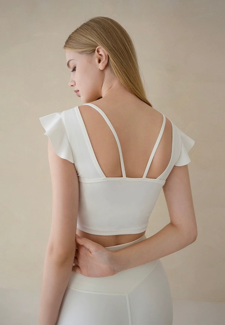 Cross Over Frill Bra Top [3 Colours]