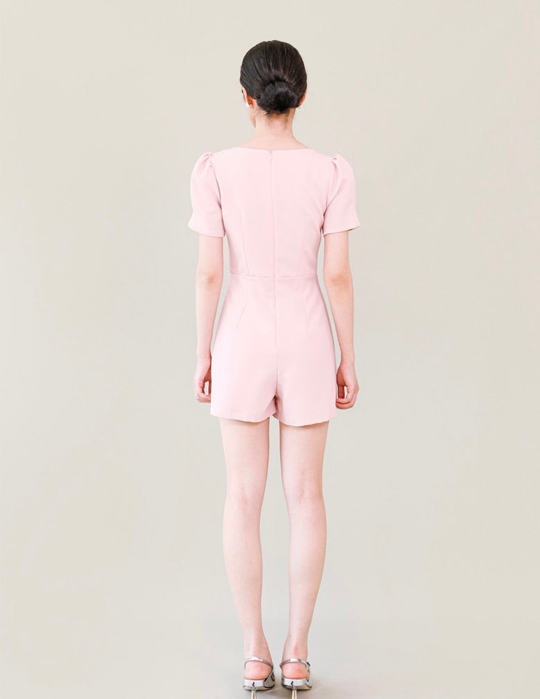 Cheongsam Mini Skort Jumpsuit in Pink
