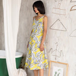 Load image into Gallery viewer, Floral Tie Back Cami Dress in Yellow
