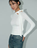 Load image into Gallery viewer, Ribbon Cutout Long Sleeve Top [3 Colours]
