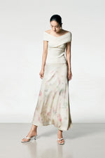 Load image into Gallery viewer, Vintage Floral Maxi Slip Skirt in Cream
